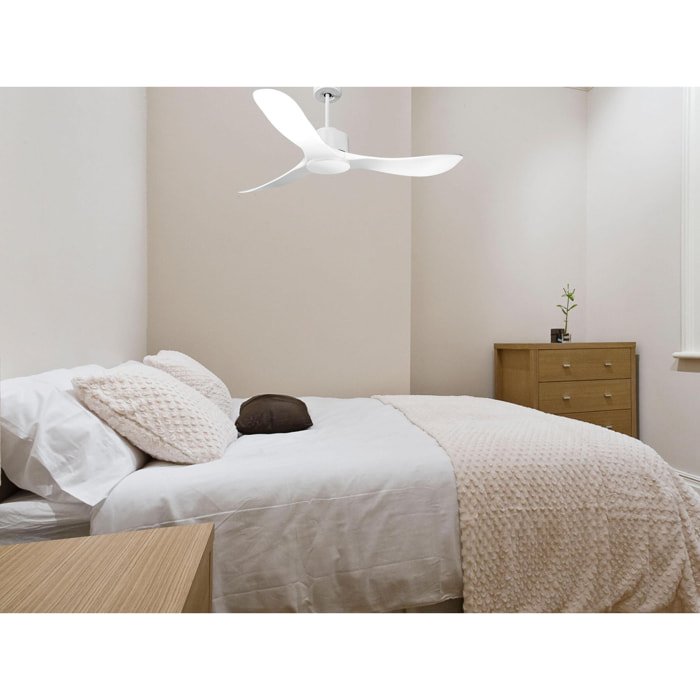 Ventilateur de plafond Wifi Moteur à courant continu Télécommande Hypersilence Mémoire Shopify Vendible (AUTOMATIQUE) 40   W Blanc