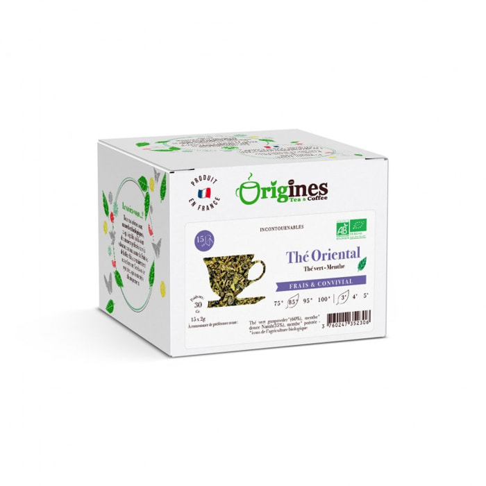 Oriental - Thé vert Bio de Chine aux 2 menthes - Infusettes 15x2g