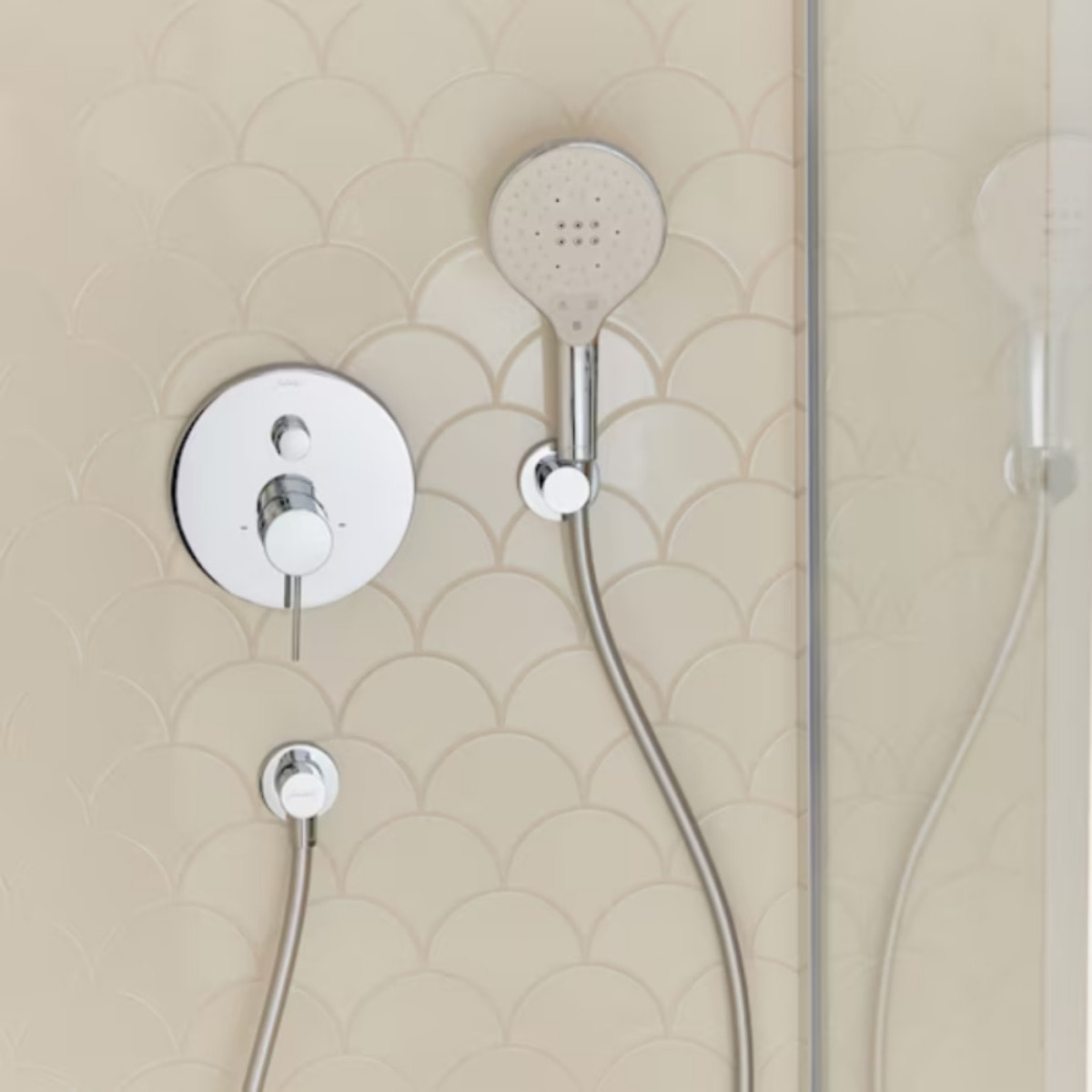 Pommeau de douche 3 jets Metro signature chromé + flexible