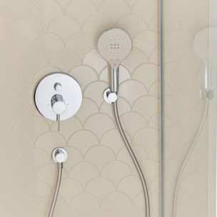 Pommeau de douche 3 jets Metro signature chromé + flexible
