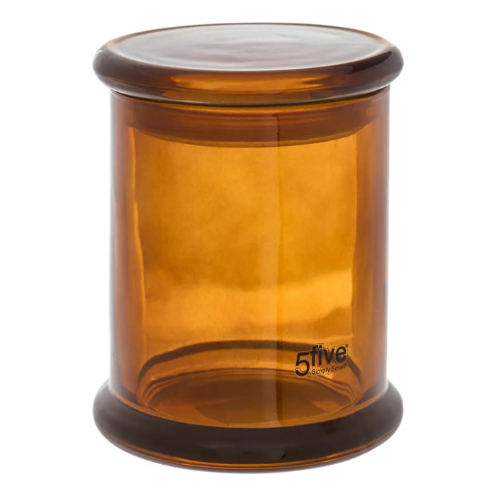 Pot rangement à cotons verre teinté marron