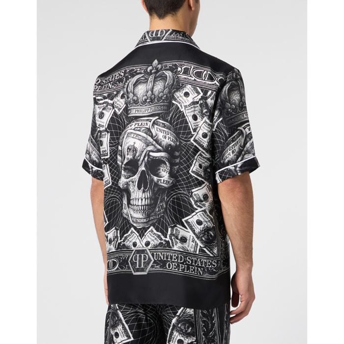 PHILIPP PLEIN Bowling Shirt Skull Dollar