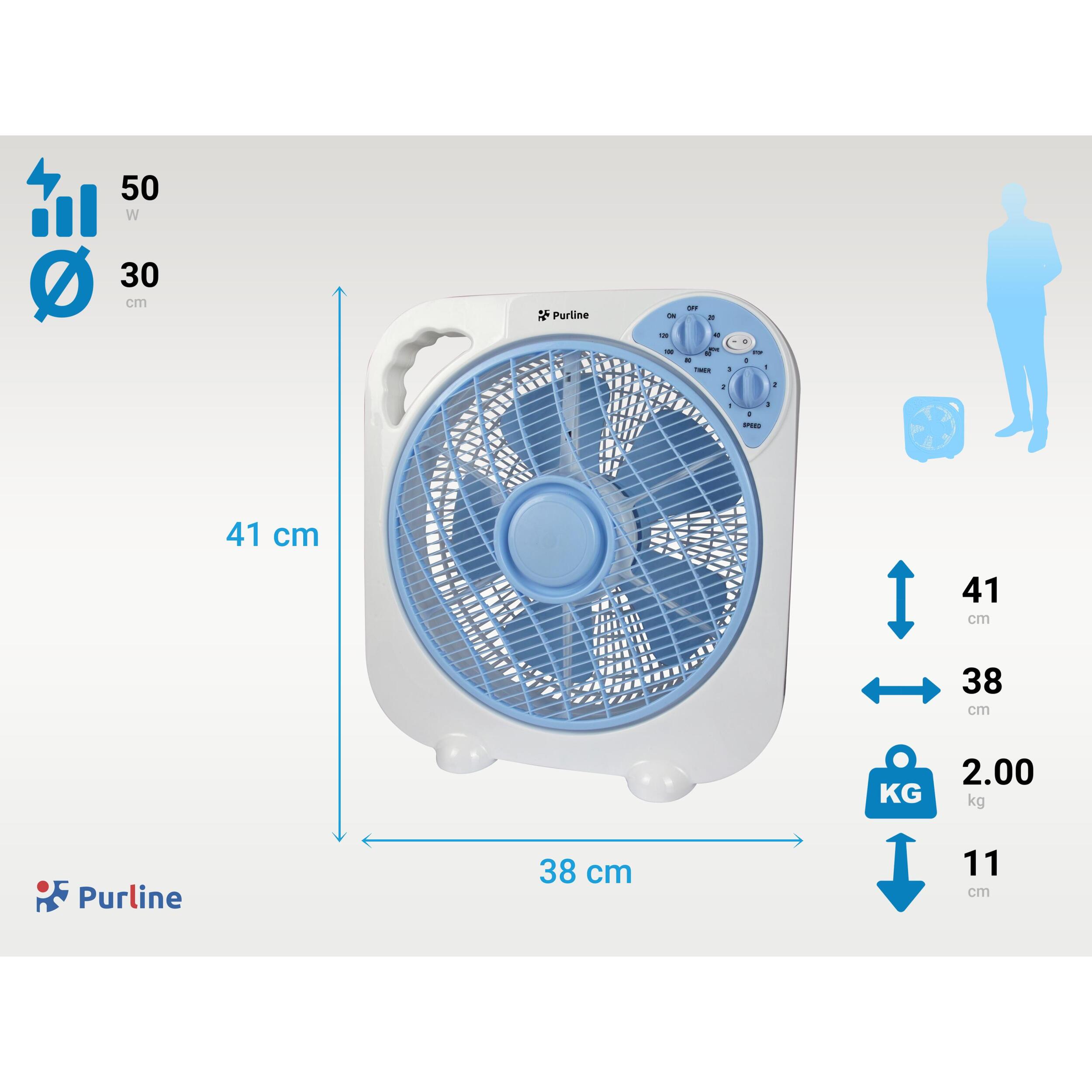 Ventilador de sobremesa o suelo portatil con temporizador VENTY PANDORA PURLINE