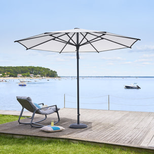 Parasol droit rectangulaire inclinable "Maluvia" blanc 3,5m