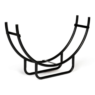 Range bûches arche noir en acier