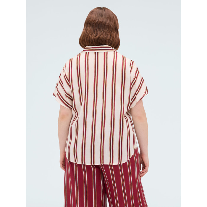 Fiorella Rubino - Camisa de rayas en viscosa - Beige