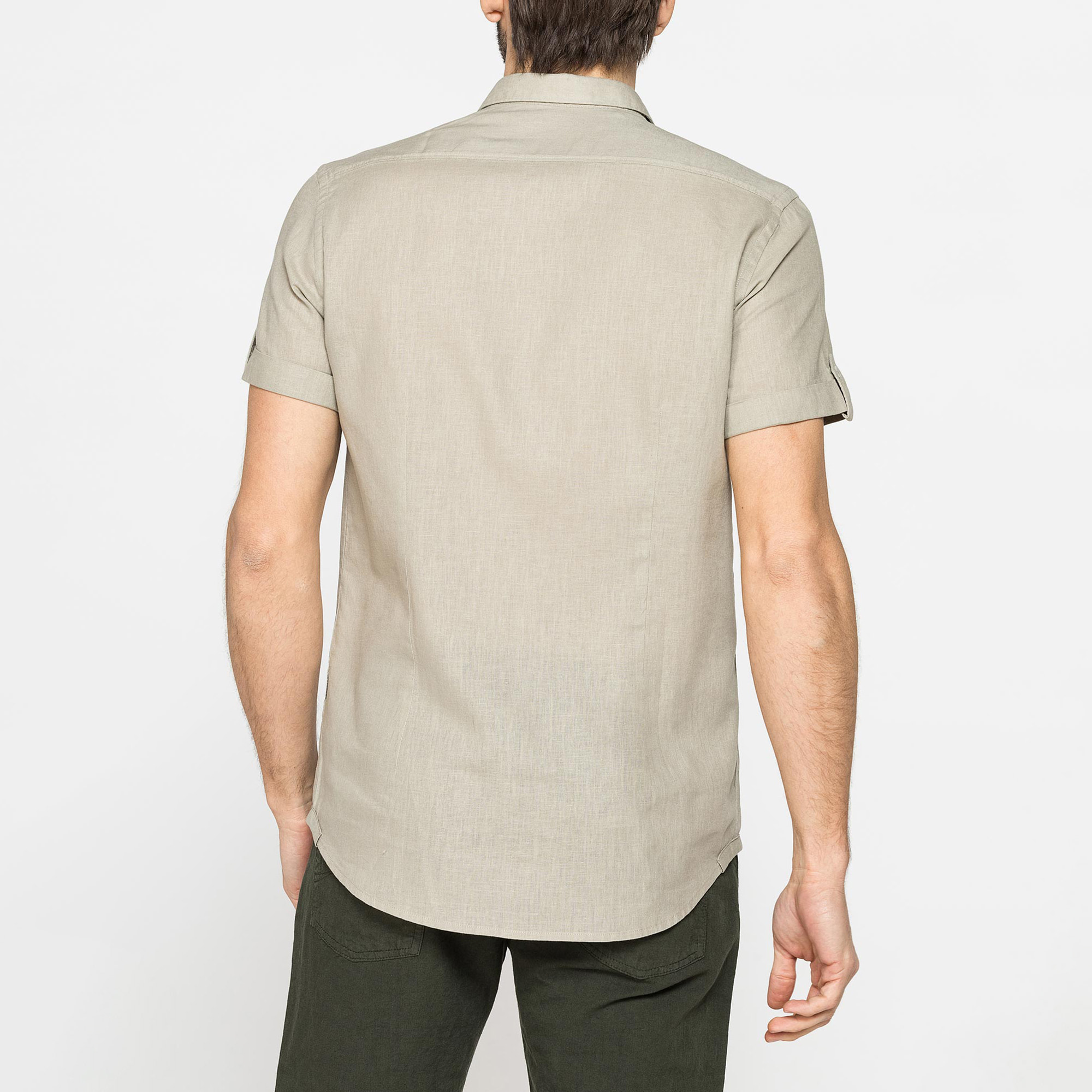 CAMICIA ESTIVA A MANICA CORTA IN MISTO LINO