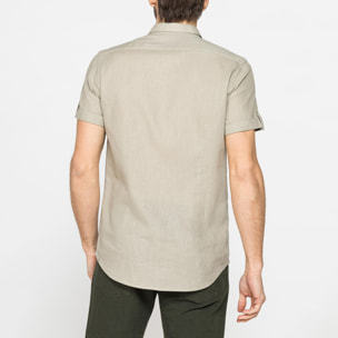 CAMICIA ESTIVA A MANICA CORTA IN MISTO LINO