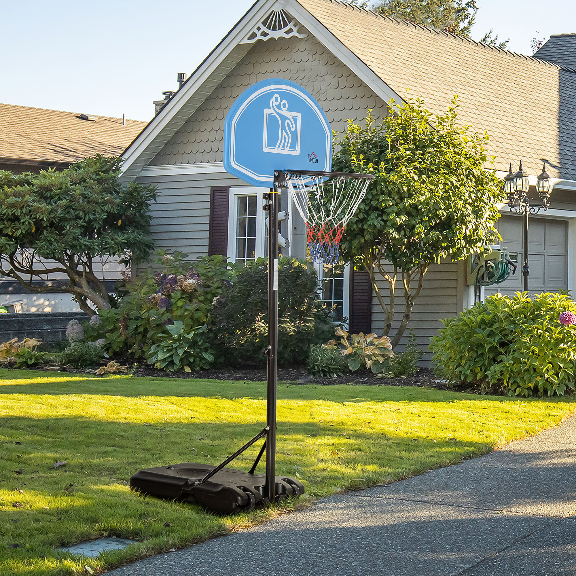 Canasta de Baloncesto para Exterior Altura Ajustable 160-210 cm con Ruedas Negro