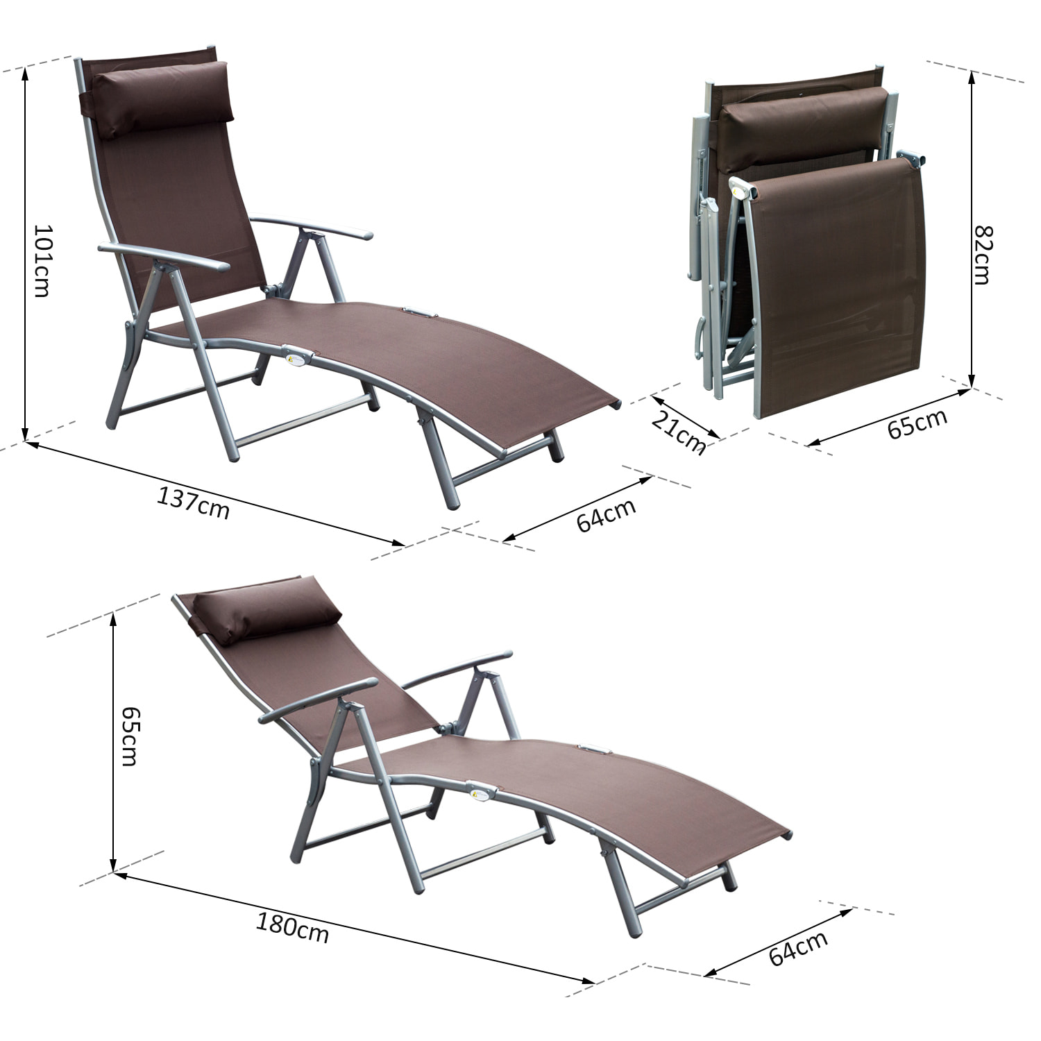 Transat inclinable multi-positions pliable