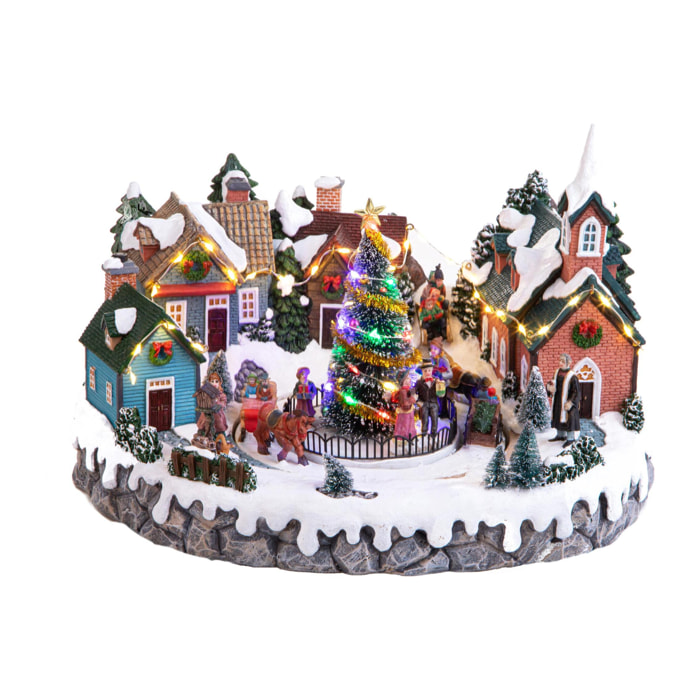 Villaggio 36xh24 cm carrozza luci+mov+mu - Pezzi 1 - ALTRO - Bianchi Dino SpA