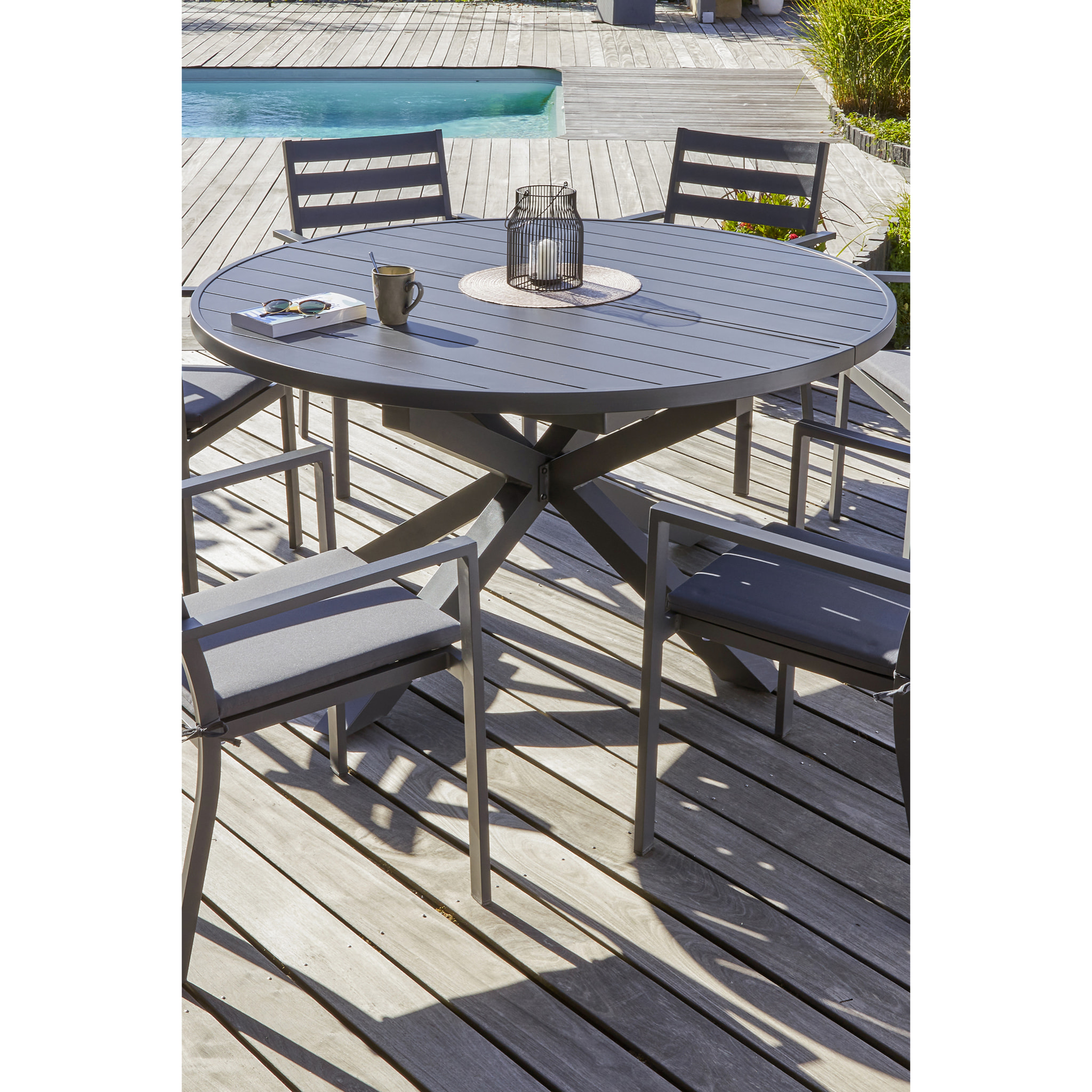 PELOSA - Table de jardin 8 places en aluminium