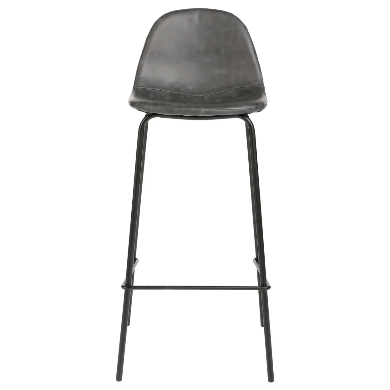 Lot de 2 chaises de bar "Vladi" effet cuir gris
