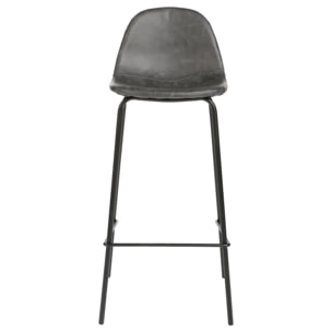 Lot de 2 chaises de bar "Vladi" effet cuir gris