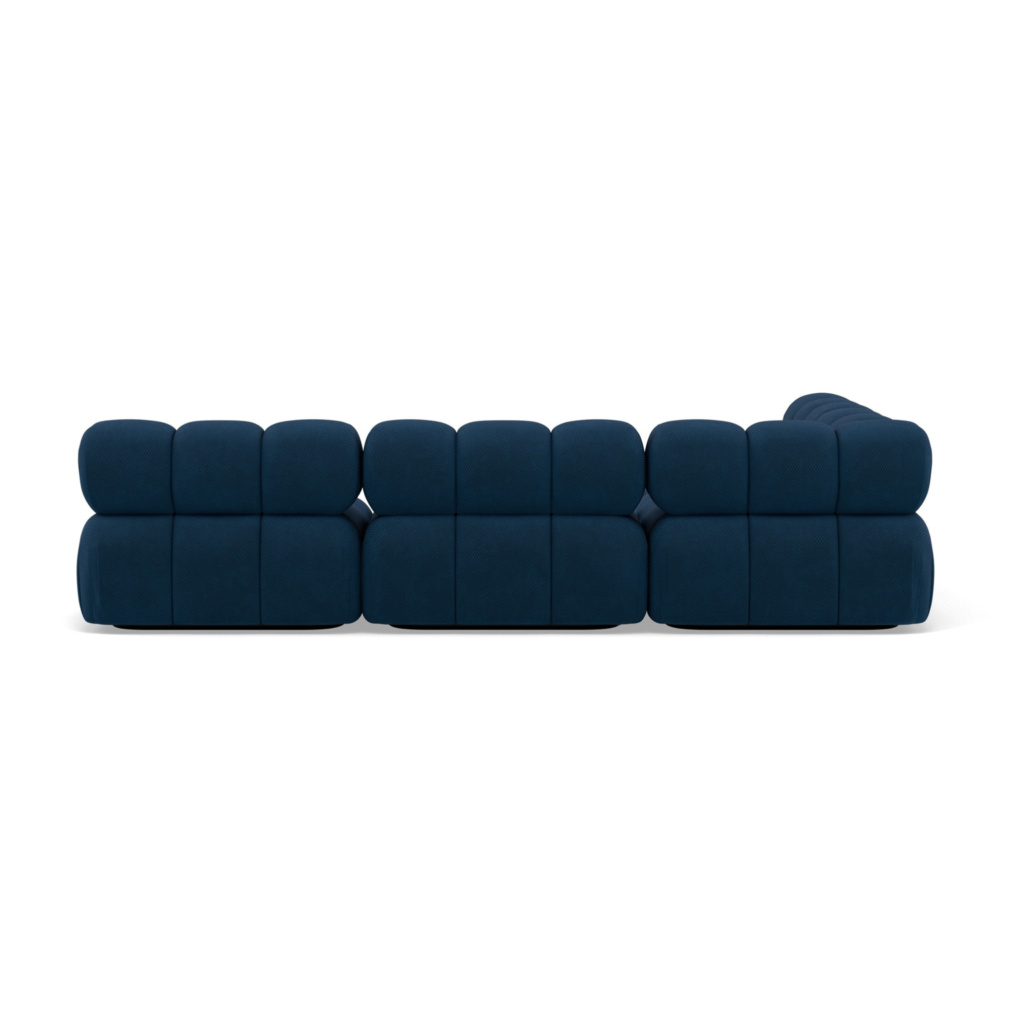 Ruby - canapé modulable d'angle gauche 5 places en velours texturé - Bleu