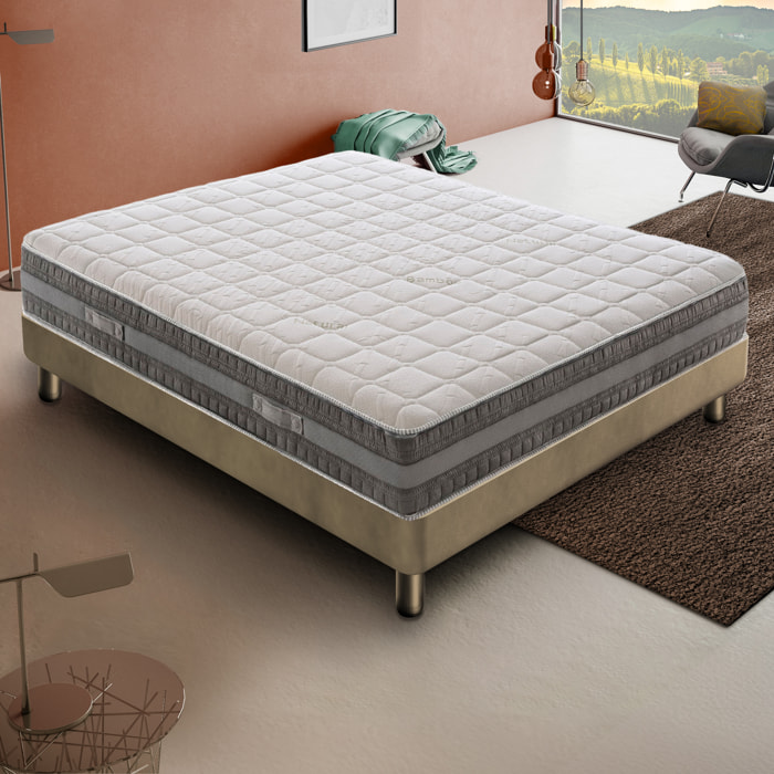 Materasso 140x200 in Memory Foam - 3 Strati - Altezza 22 cm - 7 Zone - Rivestimento Sfoderabile