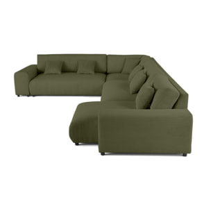 Garance - canapé modulable d'angle gauche - 8 places - en velours côtelé - Vert