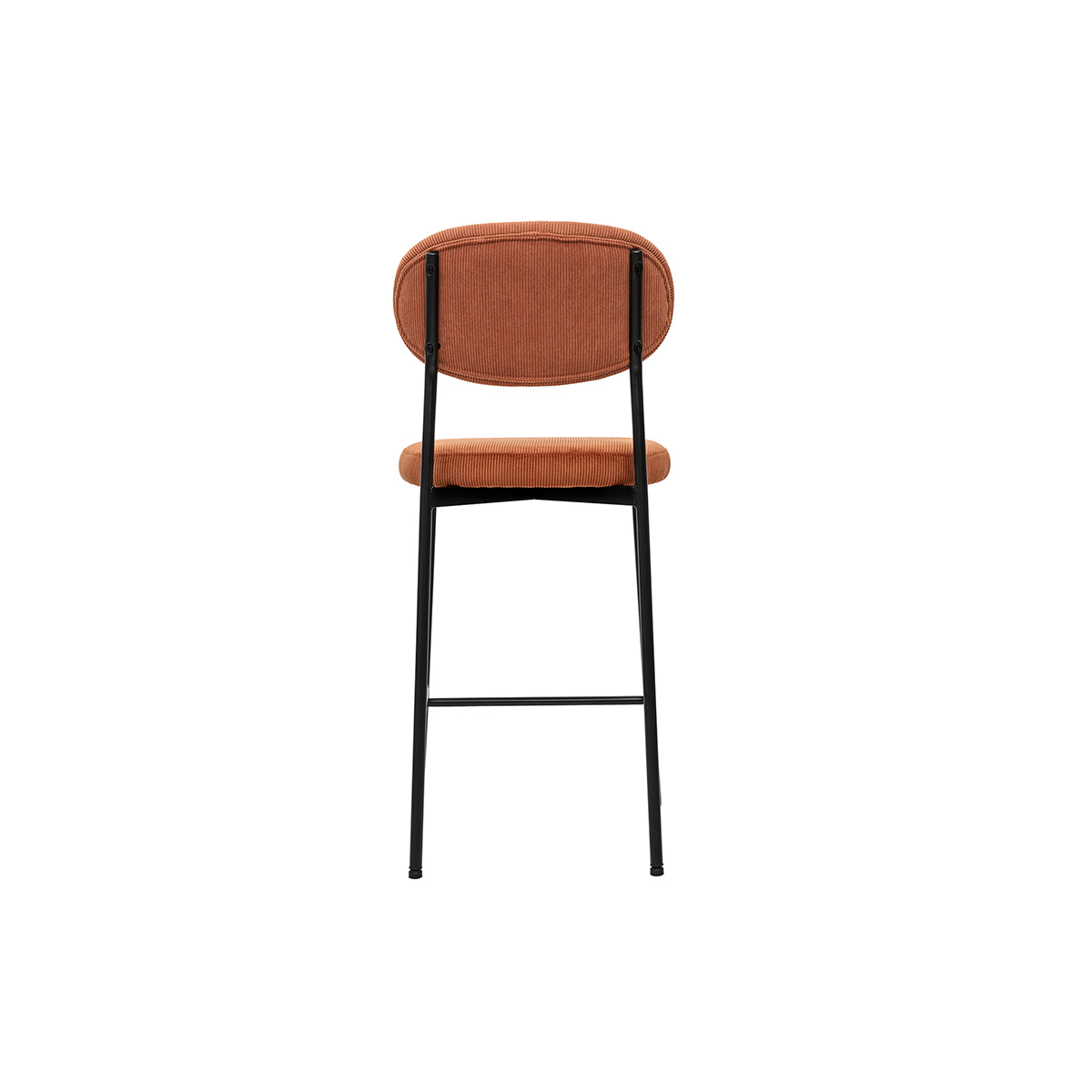 Tabourets de bar fixes en tissu velours côtelé terre brûlée H65 cm (lot de 2) BREKA