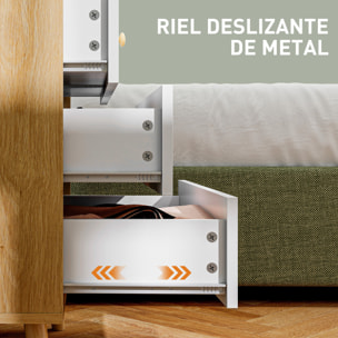 Cómoda de 4 Cajones Cómoda para Dormitorio con Tiradores de Madera Cajonera Estrecha para Salón Pasillo 60x35x65 cm Roble y Blanco