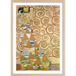 Affiche Study for Expectation par Gustav Klimt Affiche + cadre en bois - Chêne