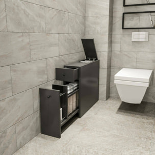 Mobile sottolavabo Isidora, Mobiletto da bagno, Contenitore porta lavabo, Armadio per lavandino, 20x60h55 cm, Antracite