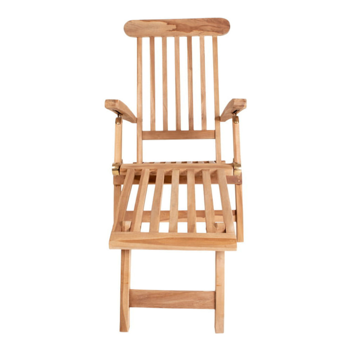 Sdraio da giardino Arrecife in teak naturale con schienale regolabile