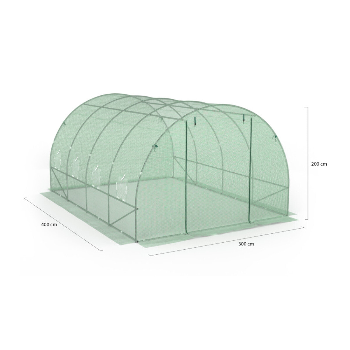 Serre tunnel verte 3x4m