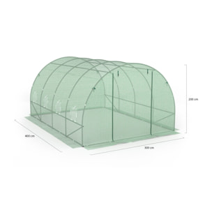 Serre tunnel verte 3x4m