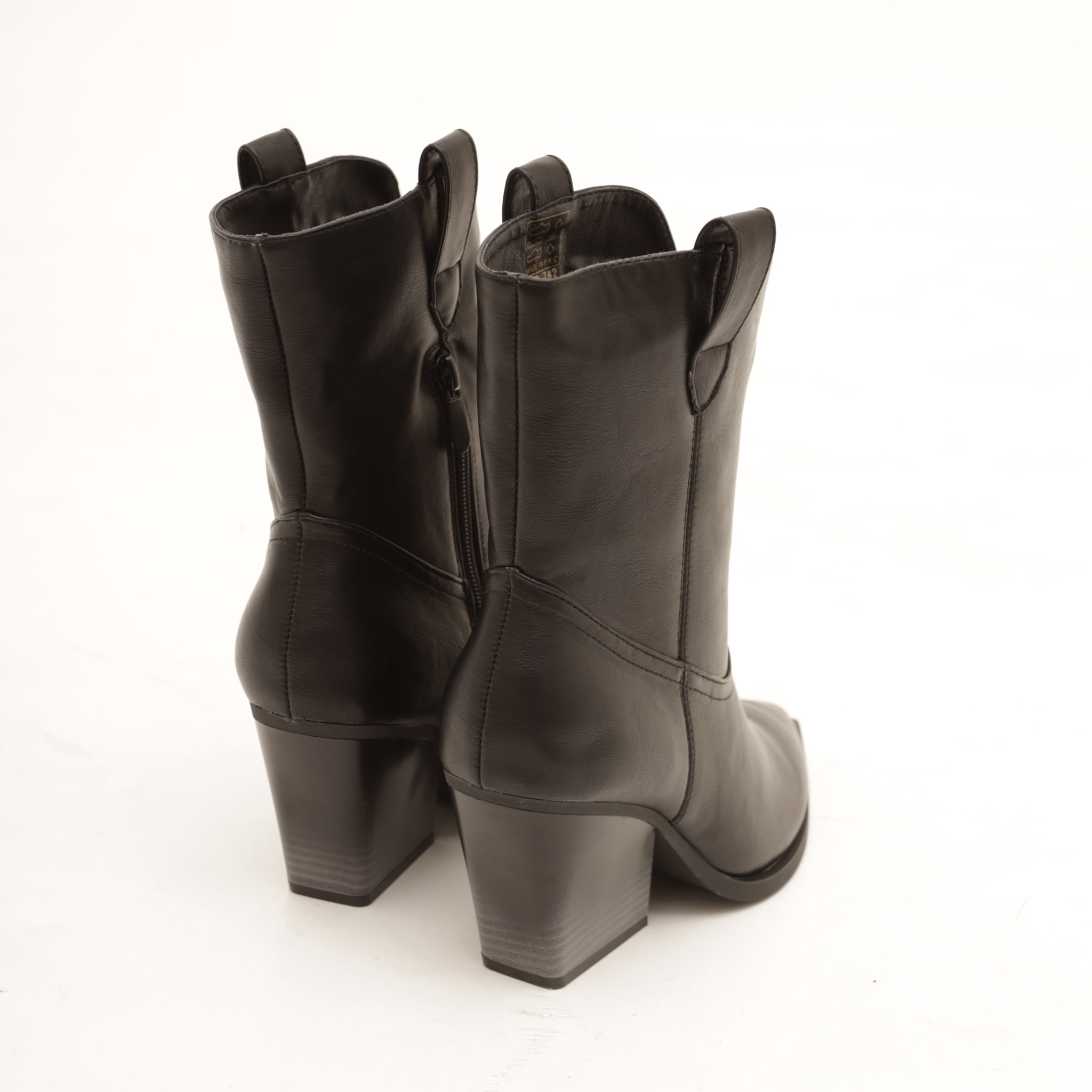 STIVALETTO TEXANO LISCIO NERO