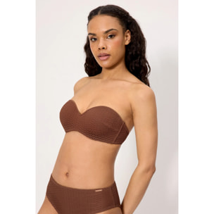 Top bikini bandeau Marrone
