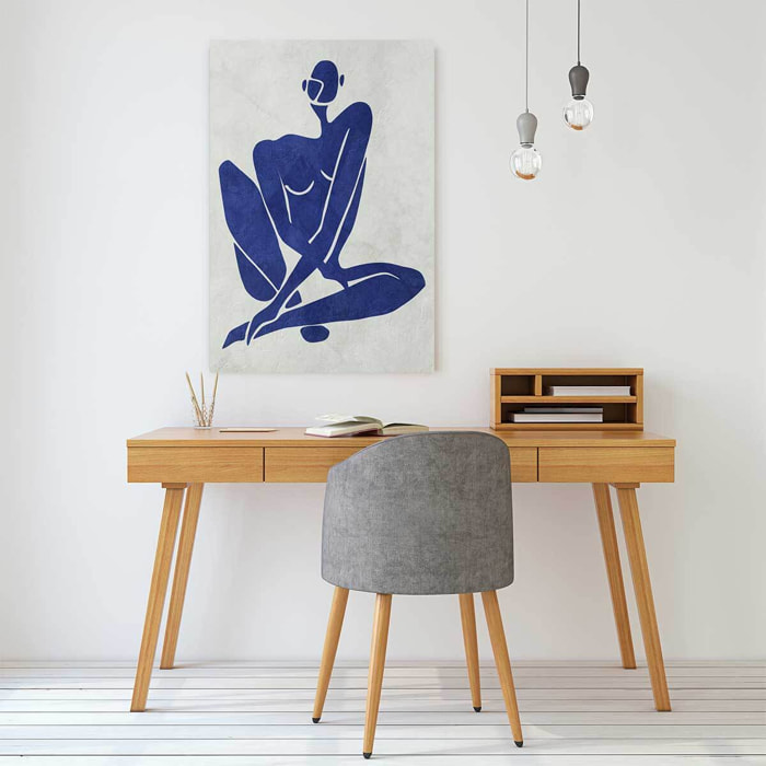 Tableau organique femme bleue  Toile imprimée