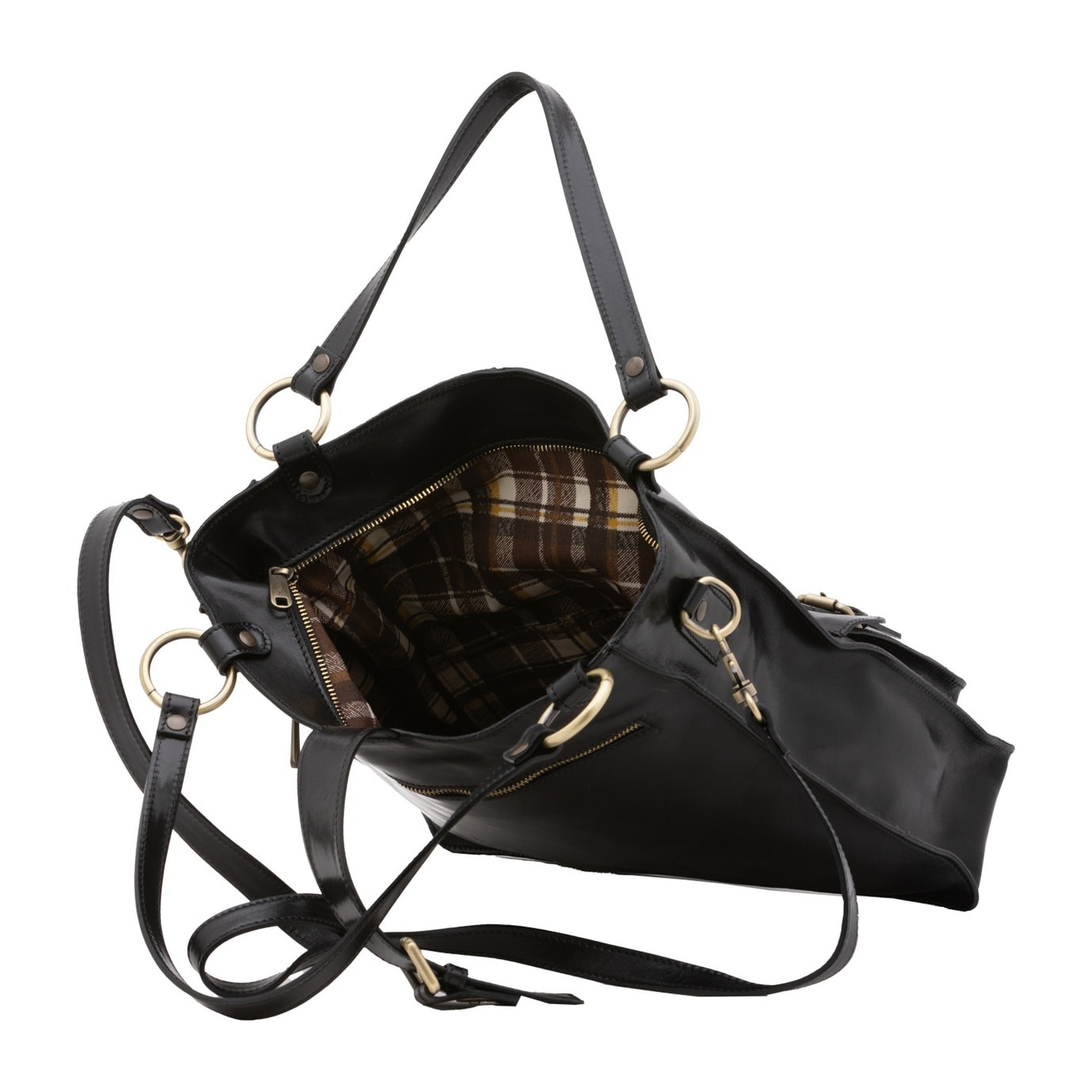 Borsa a spalla da donna - Modello False - Vera pelle - 38.0 x 37.0 x 10.0 cm