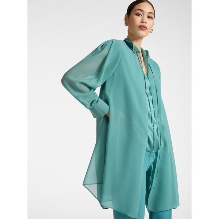 Elena Mirò - Camisa larga en georgette - Light - blue