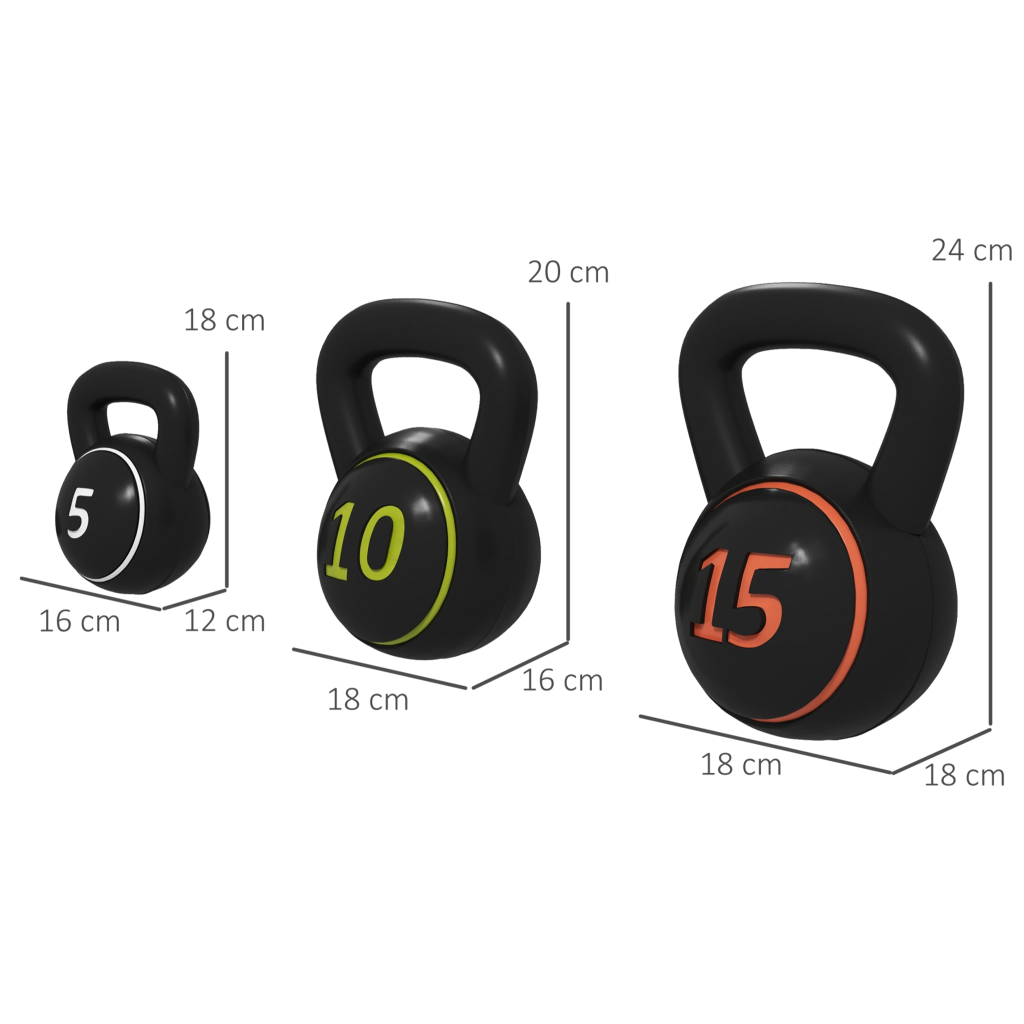 Pesas Rusas de 2,2kg 4,5kg 6,8kg Kettlebell de Fitness Relleno de Arena con Mango Ancho Antideslizante para Ejercicios y Entrenamiento en Casa y Gimnasio Negro