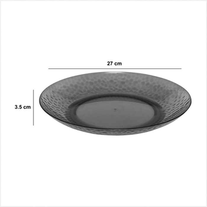 Assiette "Estiva" gris charbon D27cm