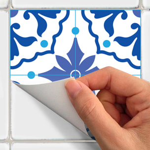 Stickers muraux - Sticker Mural Carrelage adhésif Cuisine Salle de Bain - 24 STICKERS CARRELAGES AZULEJOS GONZALO
