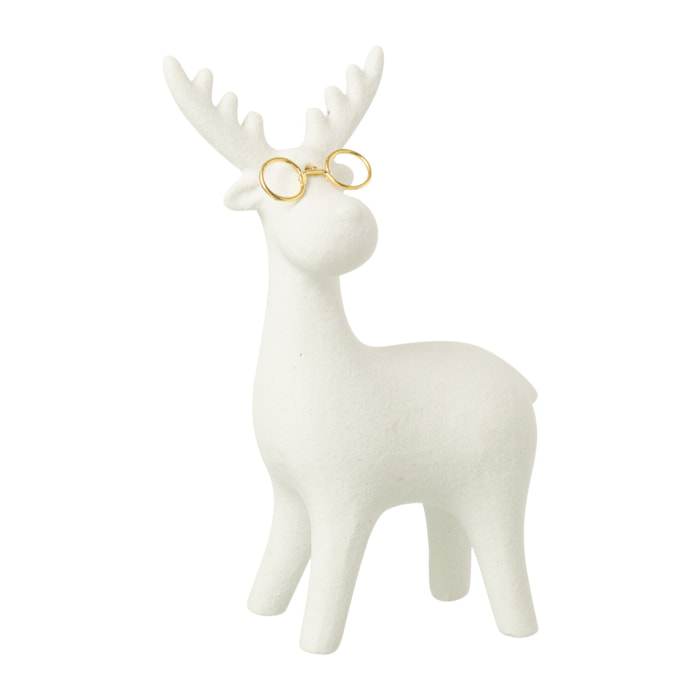 J-Line figurine Renne - porcelaine - blanc/or - small