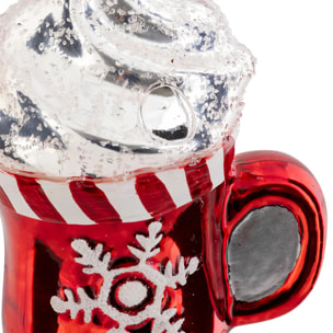 Sujet chocolat frappé verre H.12cm rouge