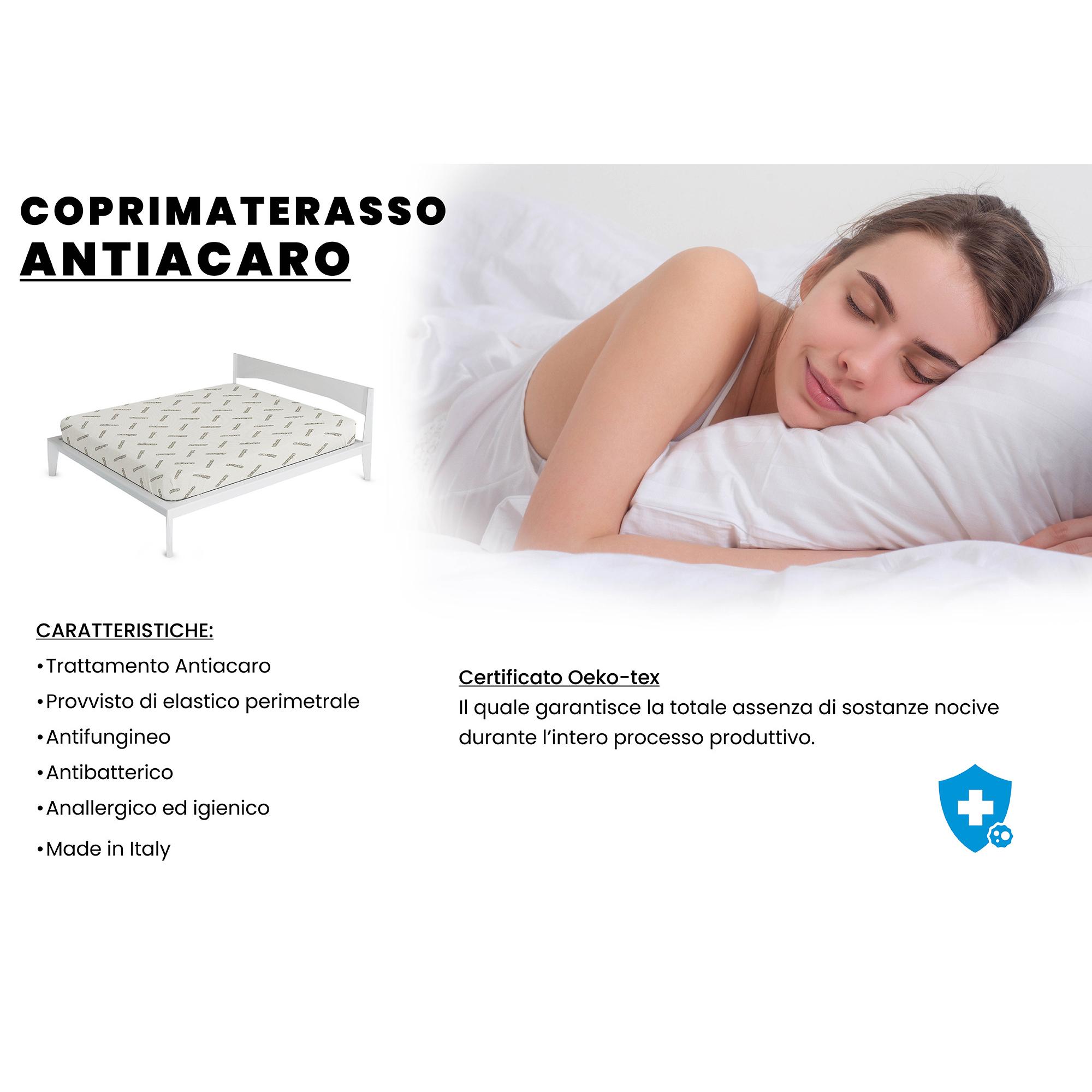 COPRIMATERASSO ANTIACARO MADE IN ITALY- PIAZZA E MEZZA