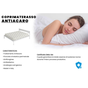 COPRIMATERASSO ANTIACARO MADE IN ITALY- PIAZZA E MEZZA