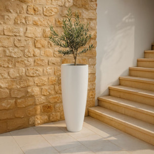 Vaso bianco in ceramica lucida 40x122 cm - Tropicana