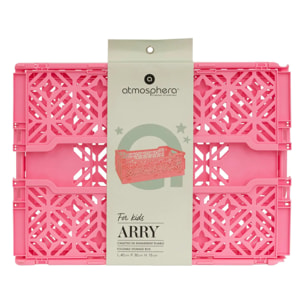 Cagette pliante "Arry" rose 40x30x15cm