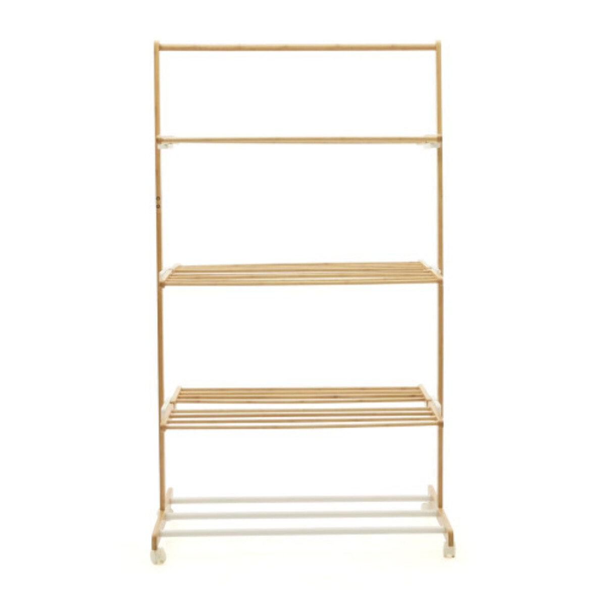 Séchoir 3 niveaux pliable en bambou - 22m d'étendage