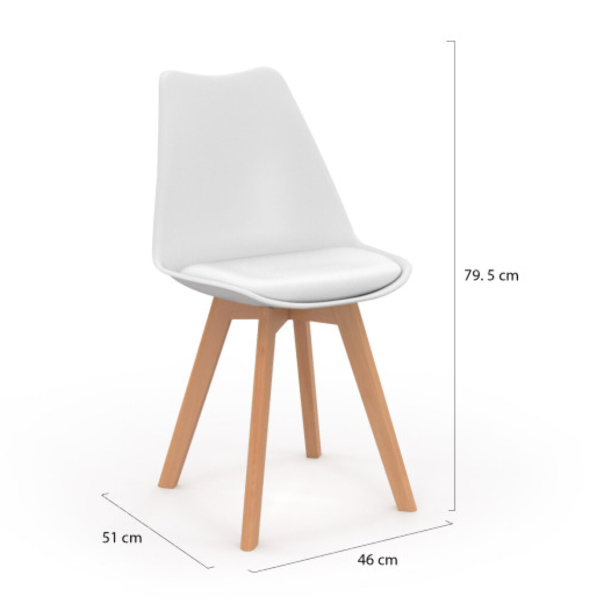 Chaises scandinave Nordia - Blanc