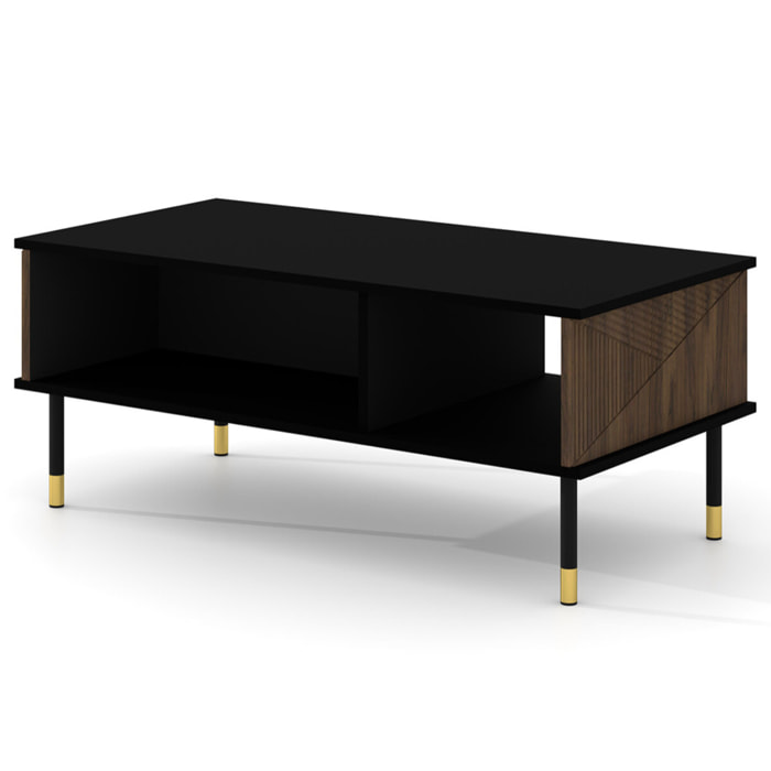 Kirua - table basse - 110 cm - Noir / Bois