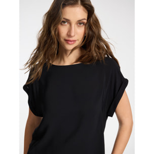 Elena Mirò - Blusa in crêpe de chine - Nero