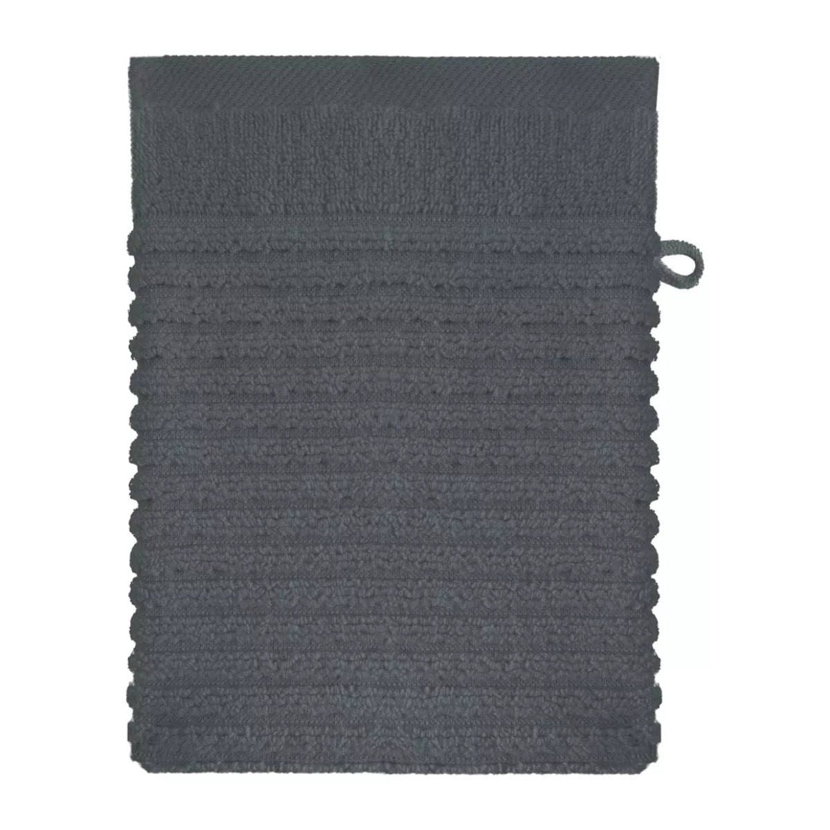 Gant de toilette pur coton 560 g/m² uni anthracite Vitae titane