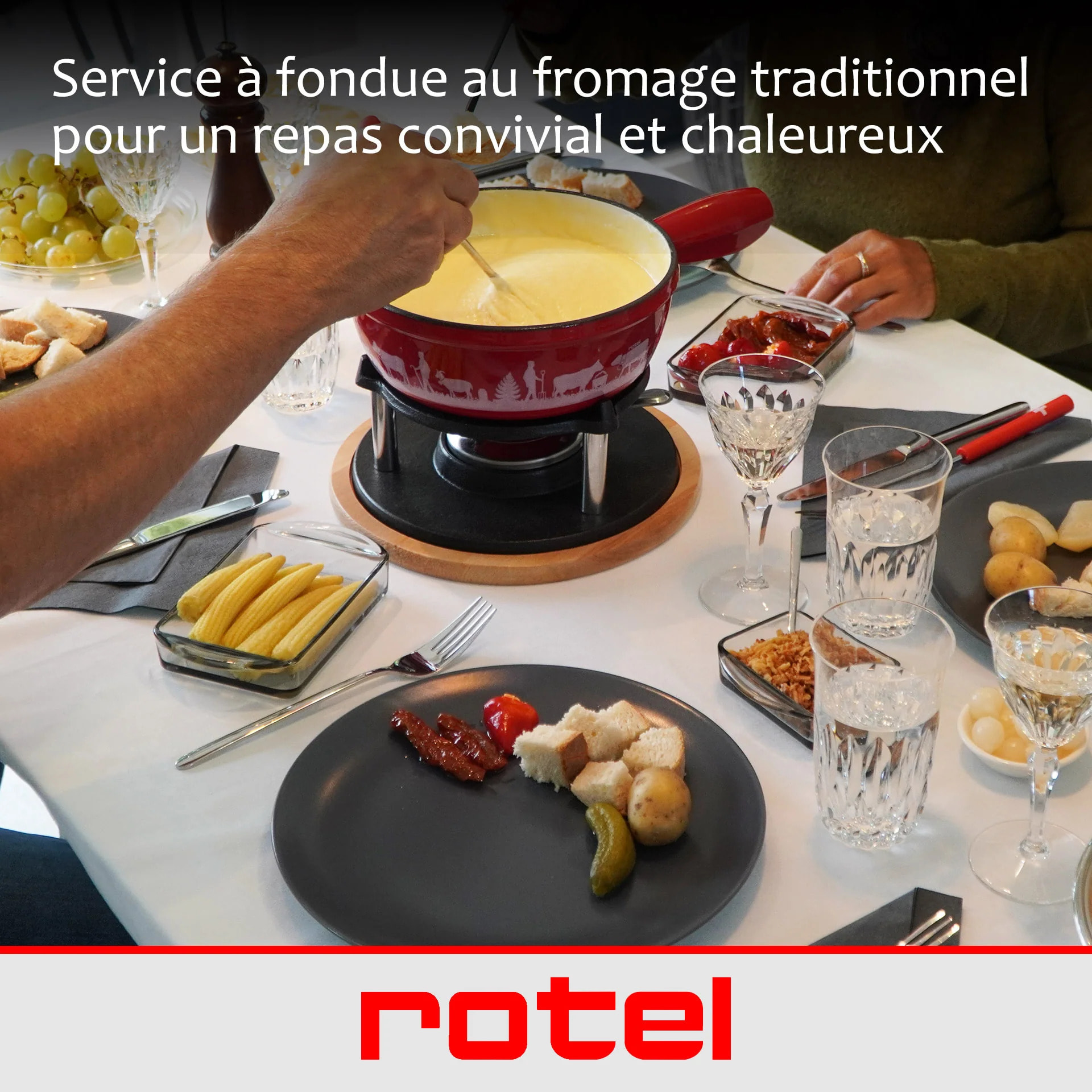 Service à fondue au fromage pour 4 personnes Rotel Swiss Tradition