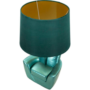 LAMPADA DA COMODINO MIDCENTURY TURCHESE CM Ø 26X43