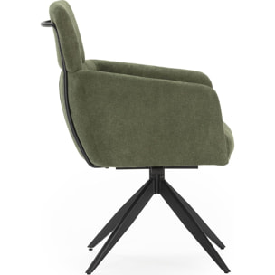 Lot de 2 fauteuils pivotants en tissu - ALVAR